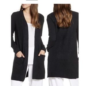 Barefoot Dreams CozyChic Lite Long Cardigan in Black